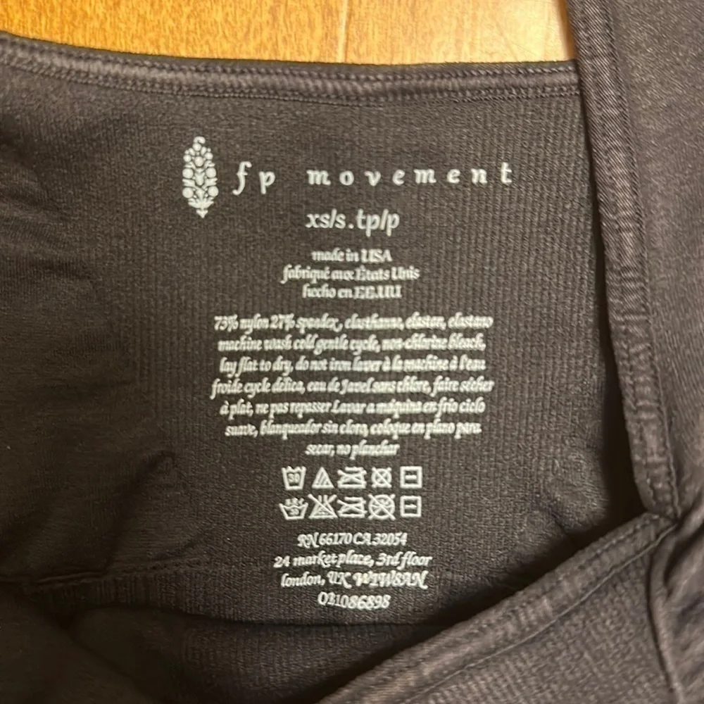 Free People Black Ribbed Longline Sports Bra